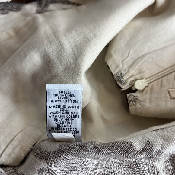 GAP Womens Linen Midi Skirt Size 0 Cream Brown Floral Fit & Flare - Picture 6 of 8